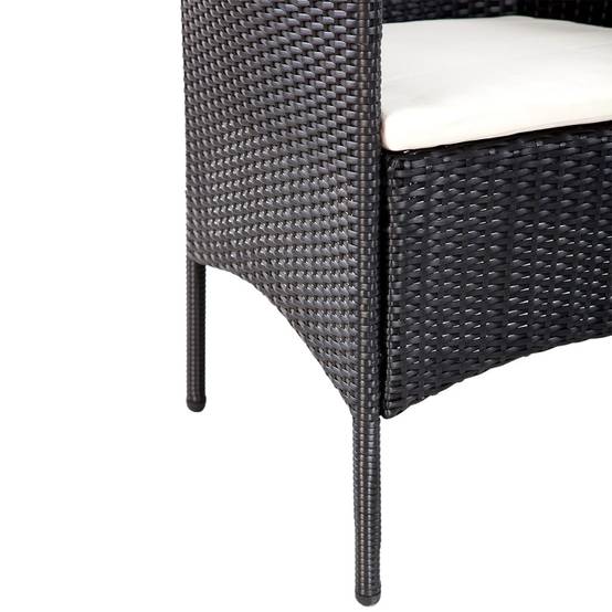 Vidaxl - Salon de jardin 4 pcs avec coussins Résine tressée Noir vidaXL 44186 - Imagen 4