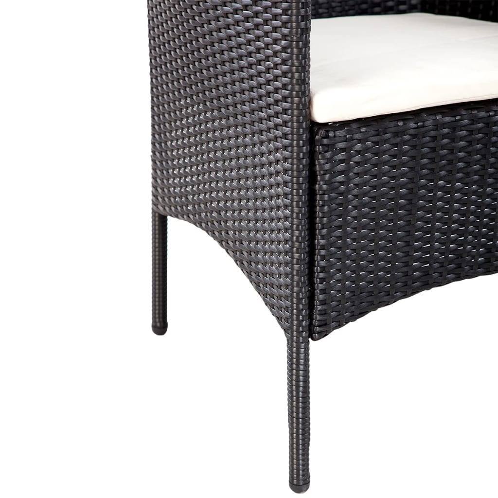 Vidaxl - Salon de jardin 4 pcs avec coussins Résine tressée Noir vidaXL 44186 - Imagen 4