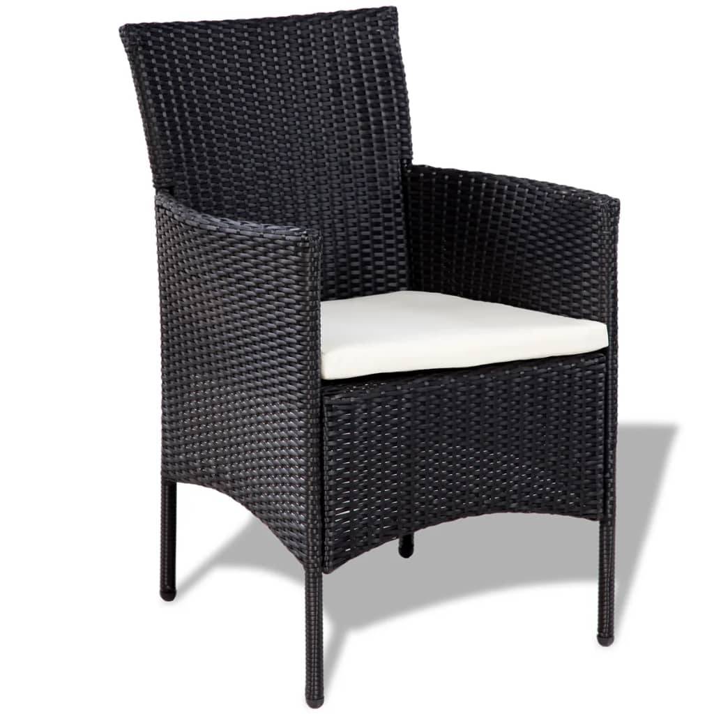 Vidaxl - Salon de jardin 4 pcs avec coussins Résine tressée Noir vidaXL 44186 - Imagen 7
