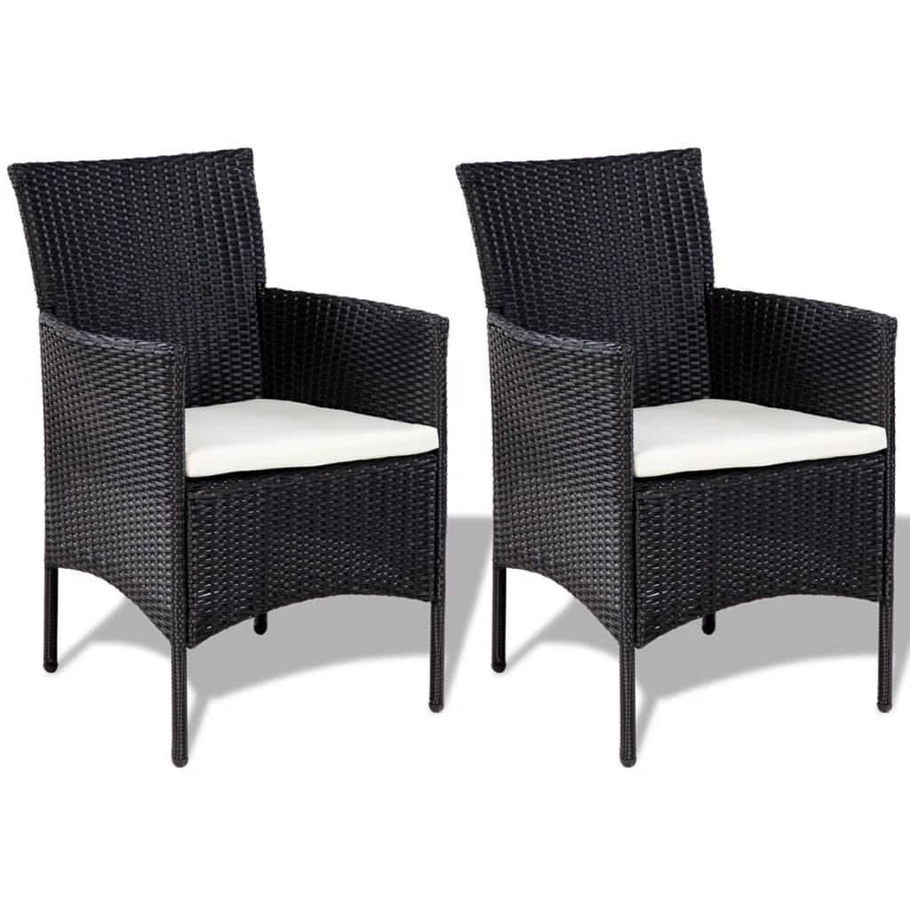 Vidaxl - Salon de jardin 4 pcs avec coussins Résine tressée Noir vidaXL 44186 - Imagen 2