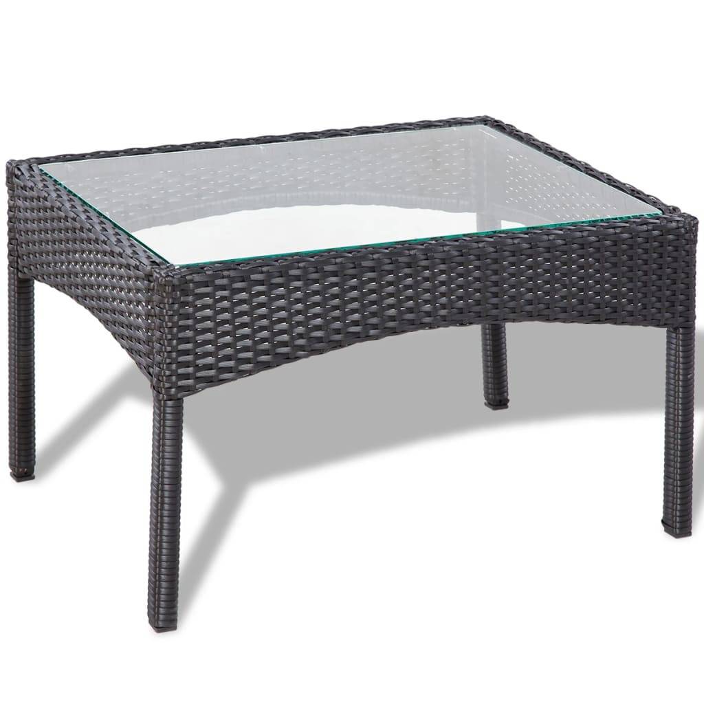 Vidaxl - Salon de jardin 4 pcs avec coussins Résine tressée Noir vidaXL 44186 - Imagen 6