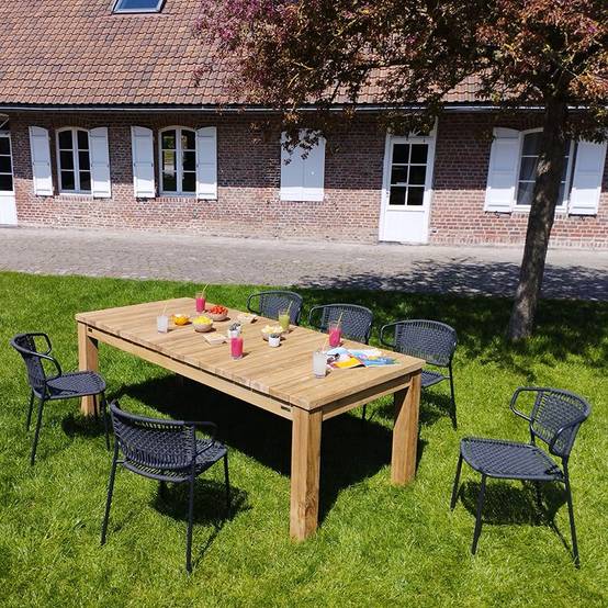 Table extensible en teck recyclé 220/260 /300 x 100 Taurus - Gecko Jardin - Imagen 7