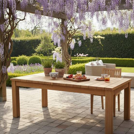 Table extensible en teck recyclé 220/260 /300 x 100 Taurus - Gecko Jardin - Imagen 4