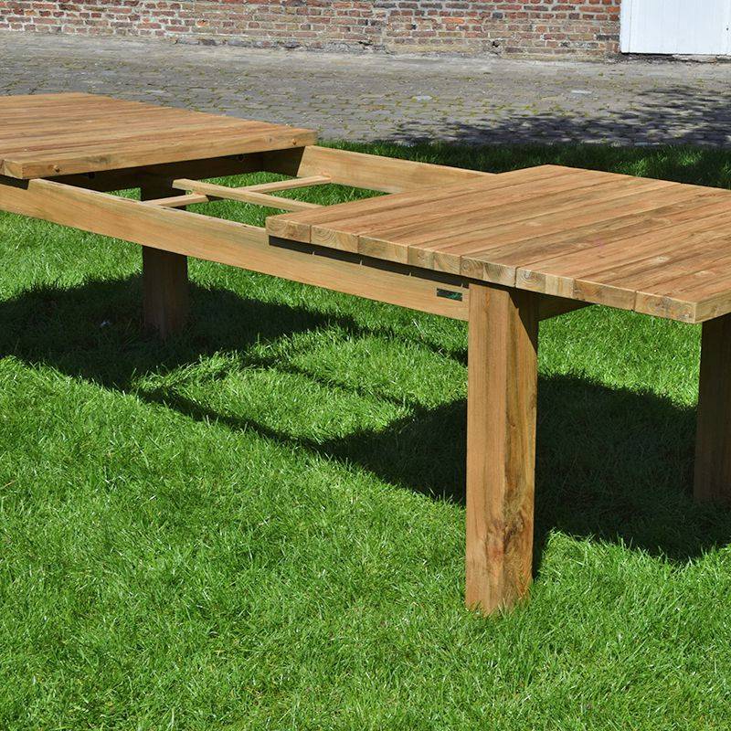Table extensible en teck recyclé 220/260 /300 x 100 Taurus - Gecko Jardin - Imagen 3