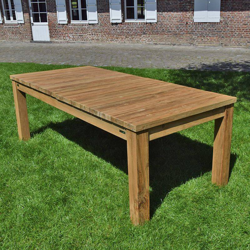 Table extensible en teck recyclé 220/260 /300 x 100 Taurus - Gecko Jardin - Imagen 1