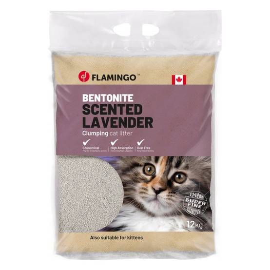 Litière bentonite à la lavande Flamingo Sac de 12 kg