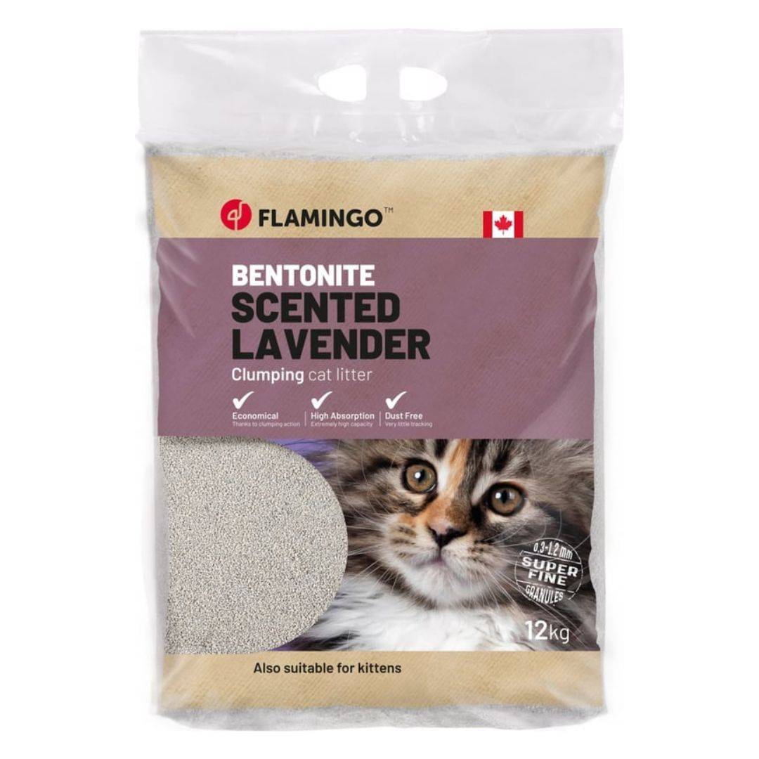 Litière bentonite à la lavande Flamingo Sac de 12 kg