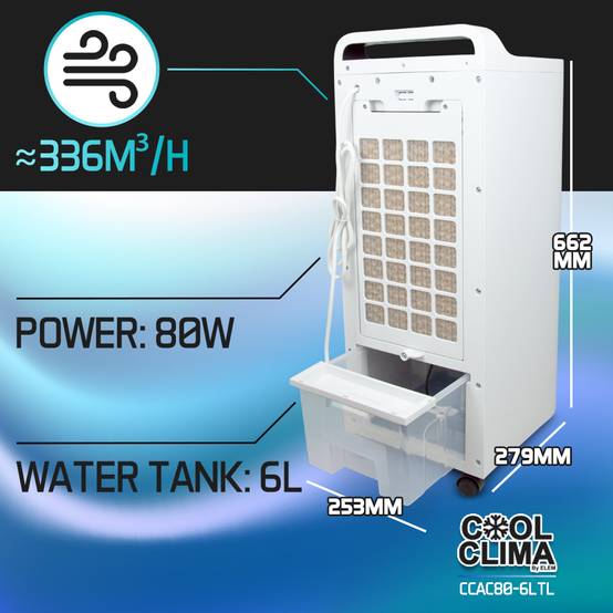 Cool Clima - Rafraichisseur d air 80W - 6L avec télécommande - Image 4