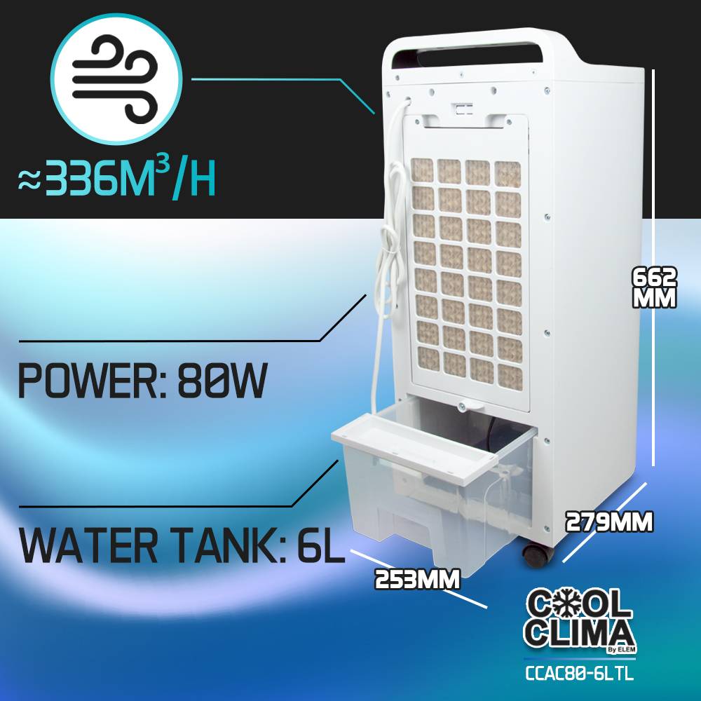 Cool Clima - Rafraichisseur d air 80W - 6L avec télécommande - Image 4