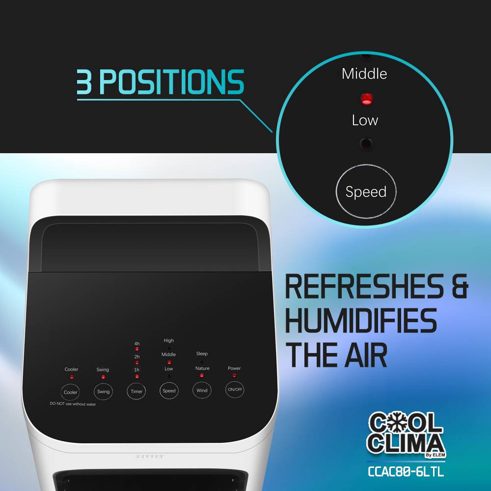 Cool Clima - Rafraichisseur d air 80W - 6L avec télécommande - Image 2