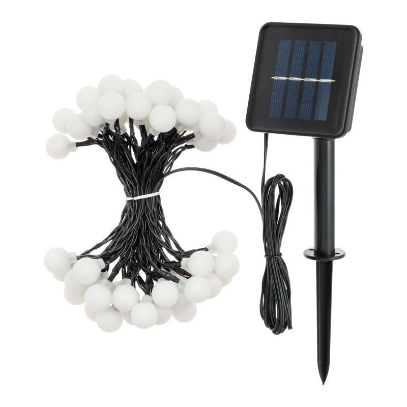 Lotti - Guirlande lumineuse Solaire 5m 50 boules blanches LED blanc chaud 8 modes Lotti - Imagen 4