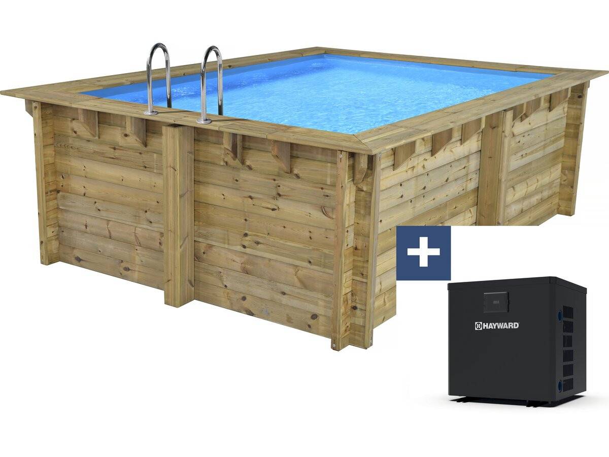 Habitat Et Jardin - Piscine Bois Rectangle " Caimans 120 " - 4.10 X 3.00 X 1.24  M + Pompe à Chaleur  3.5 Kw/h -habitat Et Jardin - Imagen 1