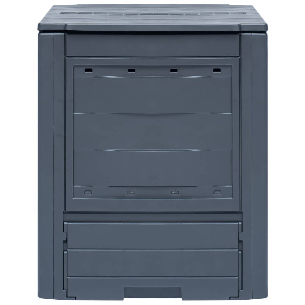 Composteur de Jardin Plastique 260L Déchets Organiques Ventilation Optimale 60x60x73 cm Gris - ComfortXL Outdoor Living - Image 2