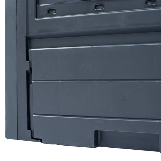 Composteur de Jardin Plastique 260L Déchets Organiques Ventilation Optimale 60x60x73 cm Gris - ComfortXL Outdoor Living - Image 6