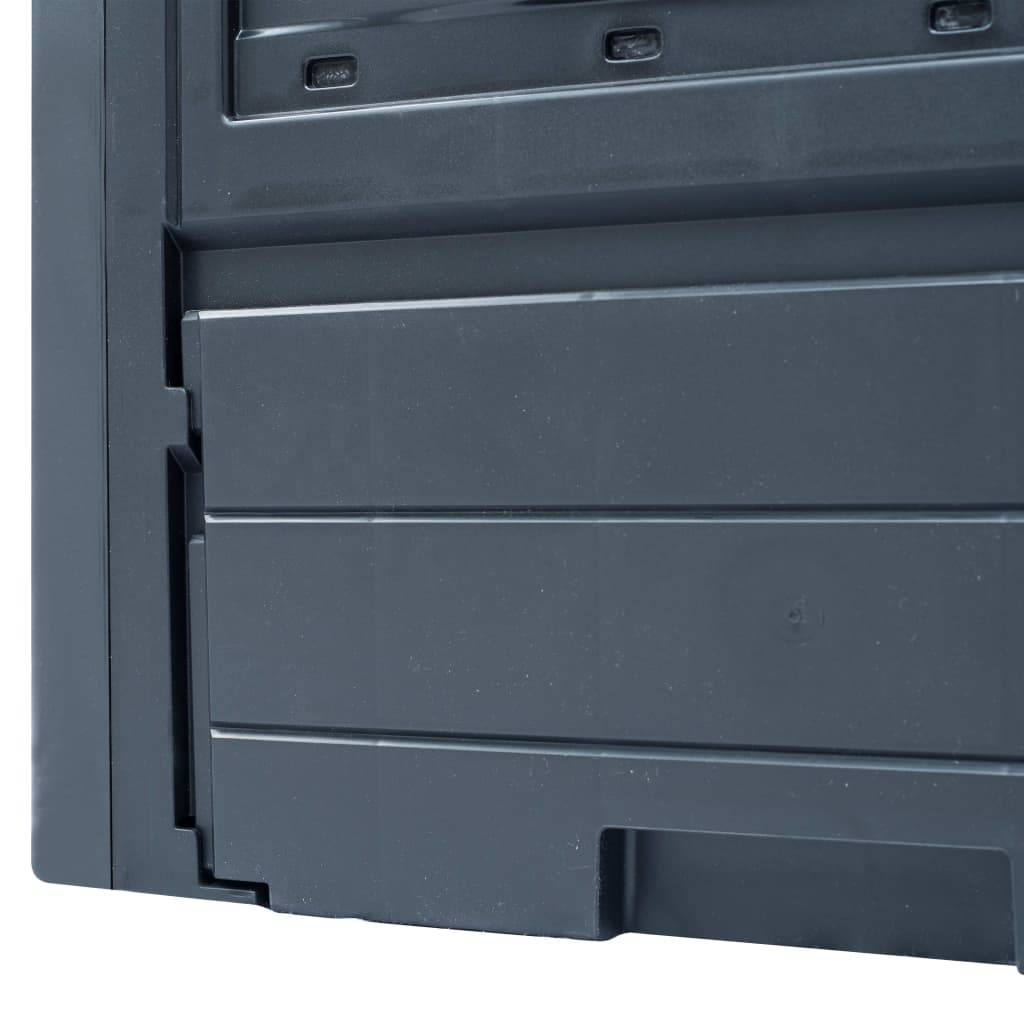 Composteur de Jardin Plastique 260L Déchets Organiques Ventilation Optimale 60x60x73 cm Gris - ComfortXL Outdoor Living - Image 6