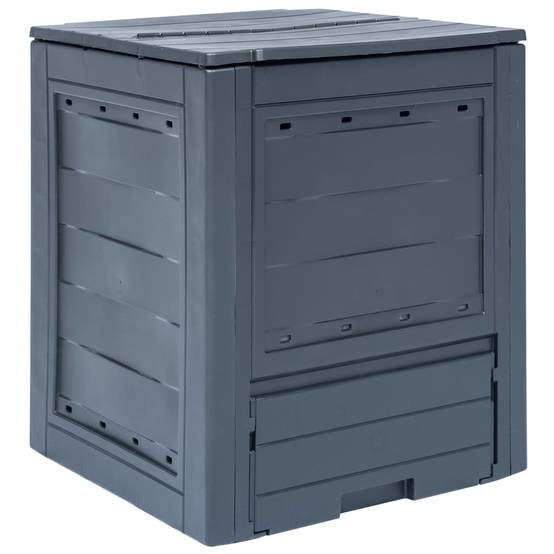 Composteur de Jardin Plastique 260L Déchets Organiques Ventilation Optimale 60x60x73 cm Gris - ComfortXL Outdoor Living - Image 1