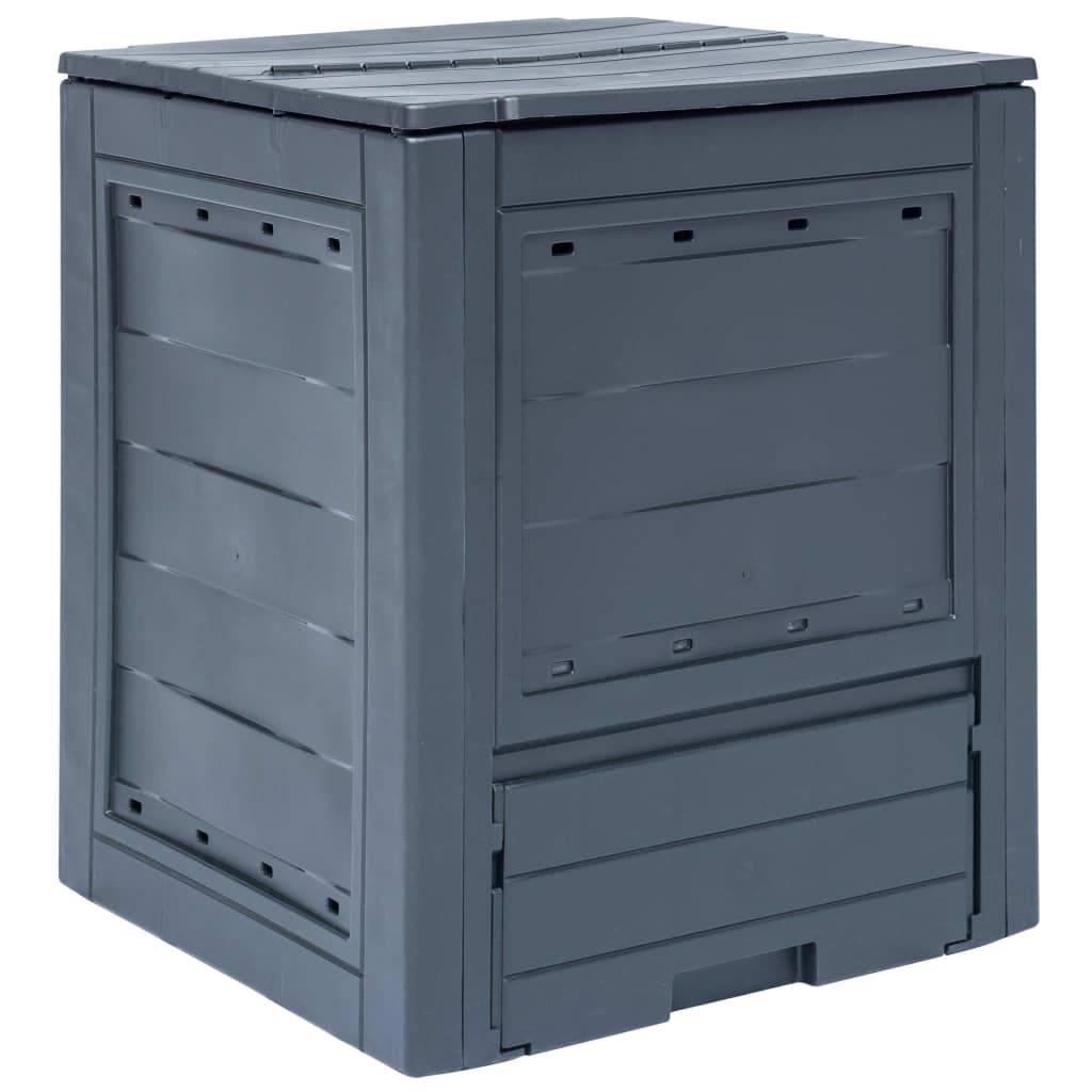 Composteur de Jardin Plastique 260L Déchets Organiques Ventilation Optimale 60x60x73 cm Gris - ComfortXL Outdoor Living - Image 1