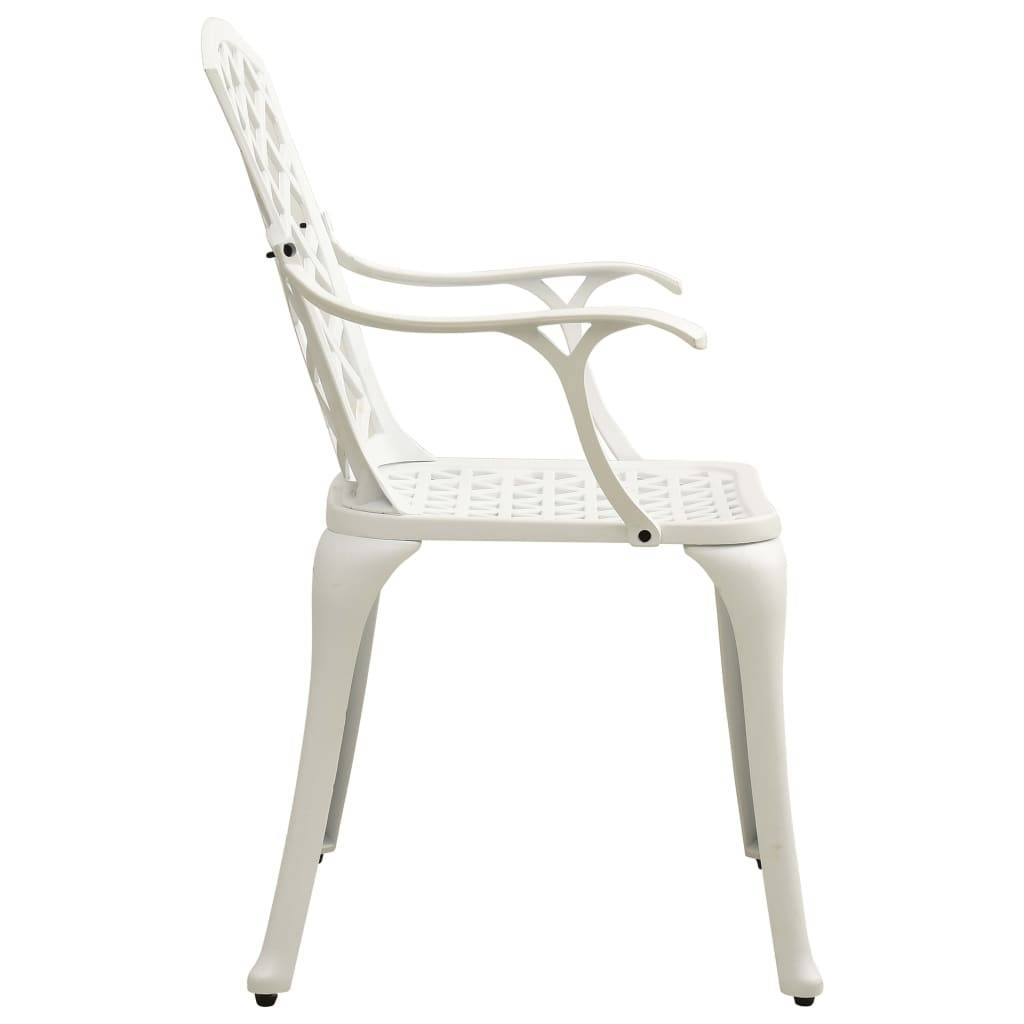 Helloshop26 - Ensemble de bistro jardin meuble extérieur terrasse 5 pièces aluminium coulé blanc - Imagen 5