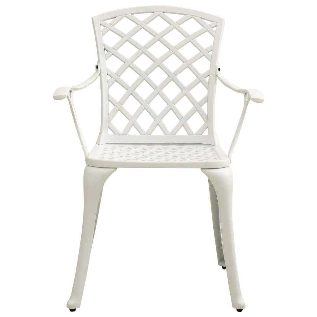 Helloshop26 - Ensemble de bistro jardin meuble extérieur terrasse 5 pièces aluminium coulé blanc - Imagen 4