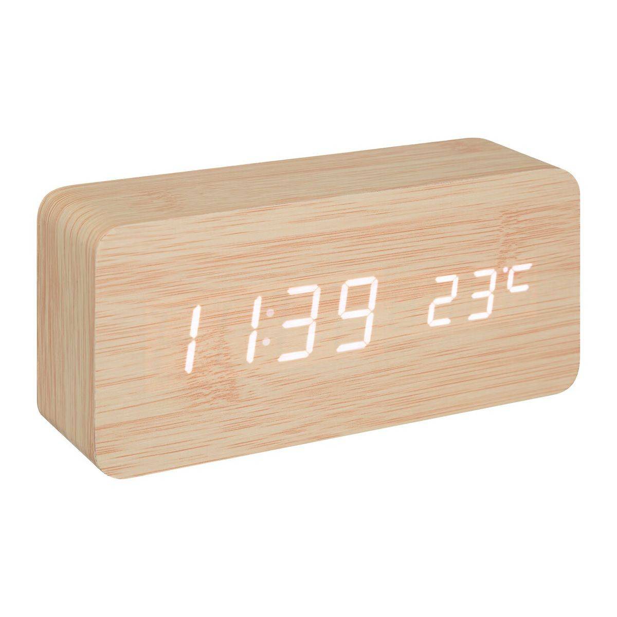 Réveil Digital Déco à Poser "Gamiel" 15cm Beige - Image 1