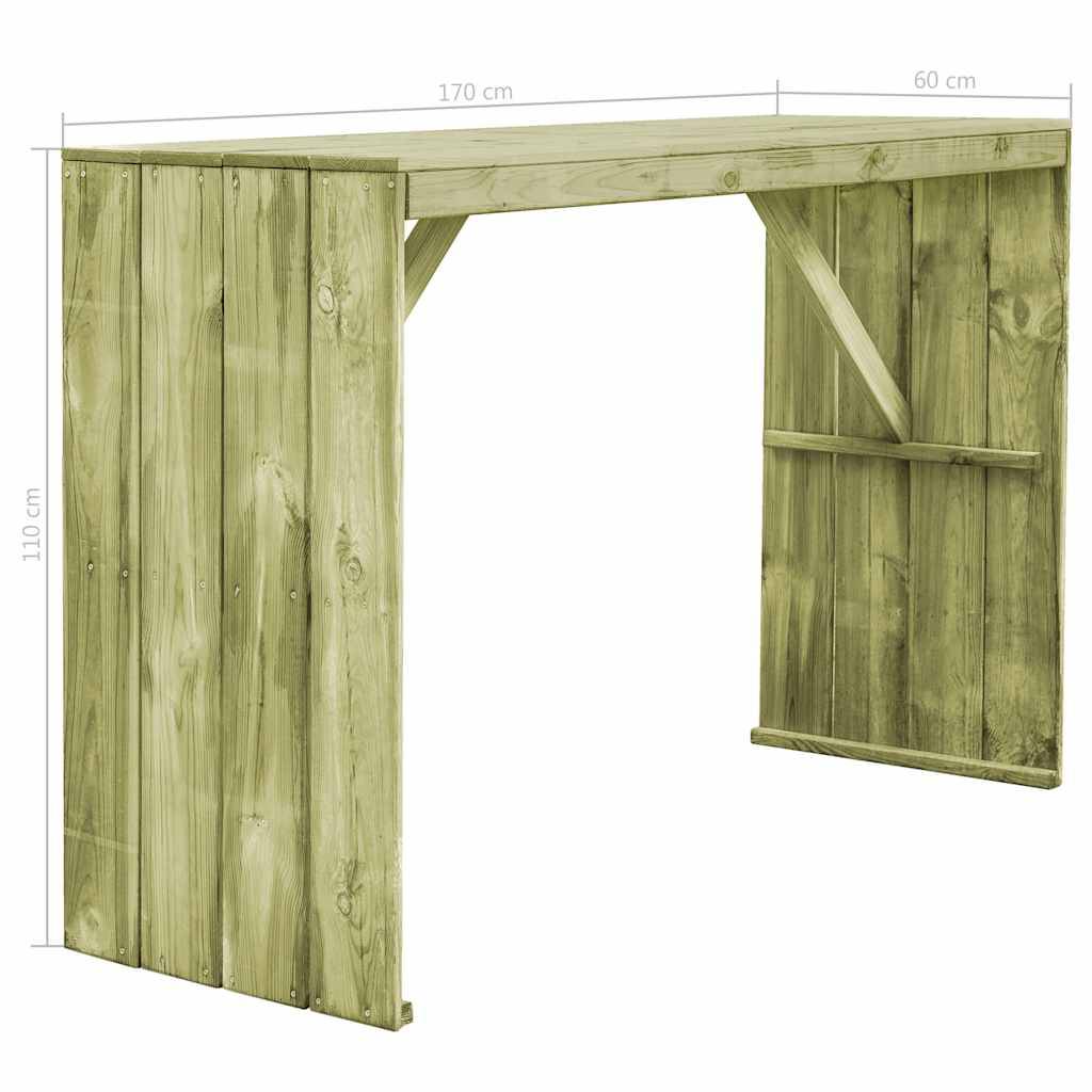Vidaxl - Table de bar 170x60x110 cm Pin imprégné vidaXL 44902 - Imagen 3