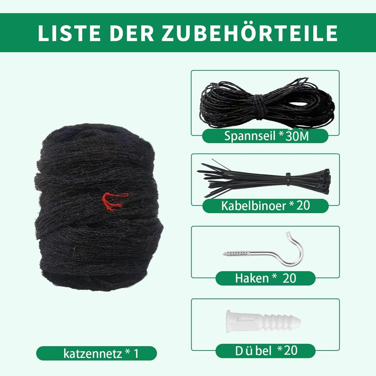 Filet de clôture anti-chute pour chat,filet de protection- 10x3m, Renforcé, Résistant aux Intempéries, Sécurise Balcon, Fenêtres et Terrasses-Lytech - Image 2