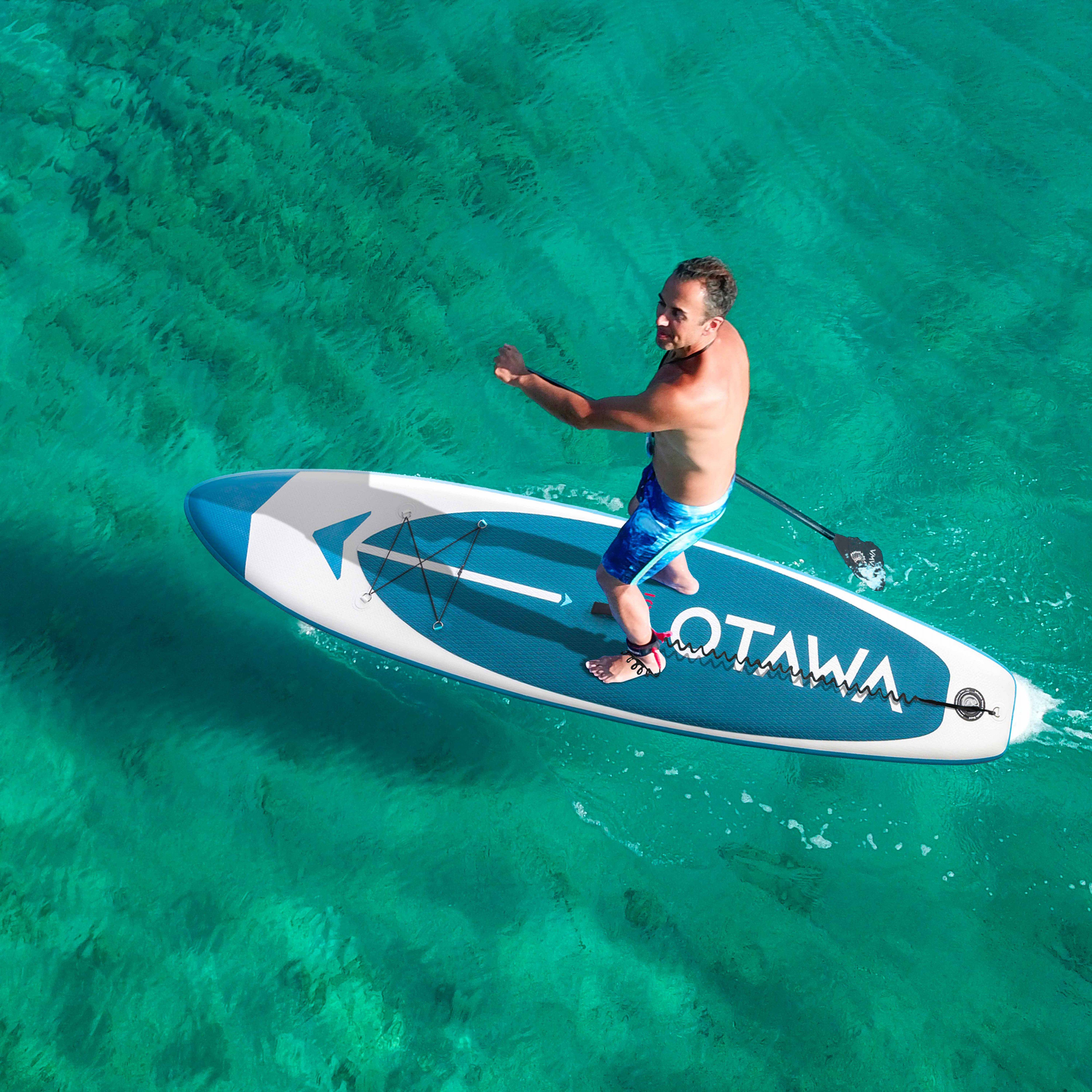 Oviala - Stand up paddle gonflable de randonnée 330 cm Irokoi Otawa - Oviala - Imagen 6