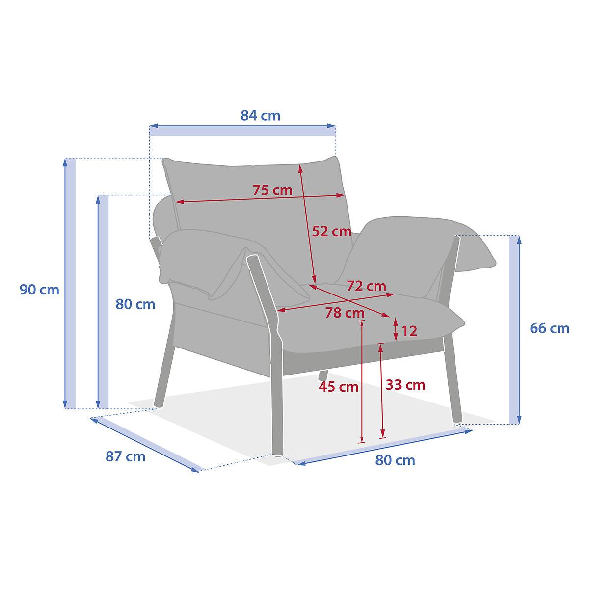Hesperide - Fauteuil de salon de jardin "Odemilia" gris aluminium et polyester Hespéride - Image 6