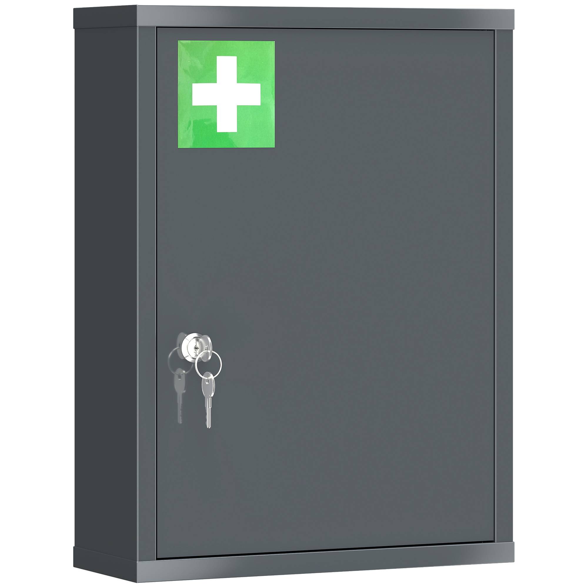 Sans Marque - Armoire pharmacie murale serrure armoire murale acier 3 niveaux 40x15x53,5 cm gris anthracite - Image 2