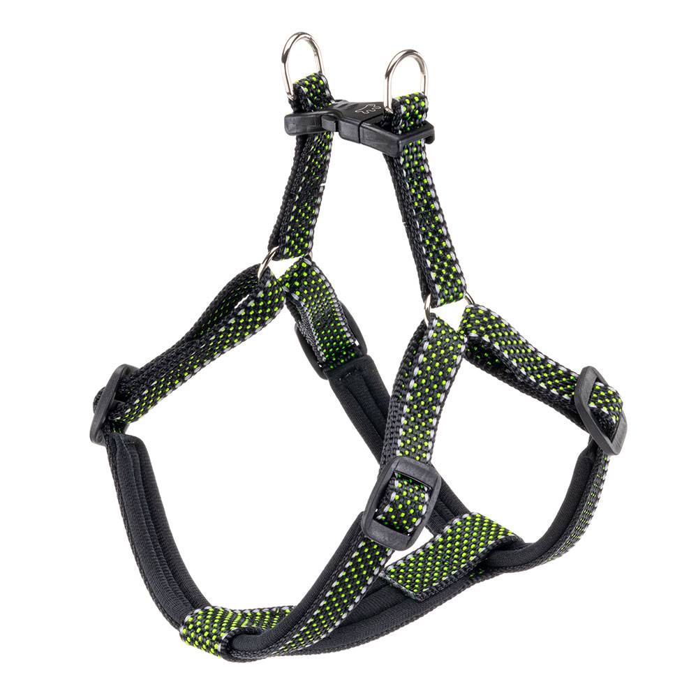 Ferplast - Harnais pour Chiens Taille Moyenne Réfléchissant DAYTONA DELUXE MEDIUM, Rembourré, Noir-Vert - Imagen 1