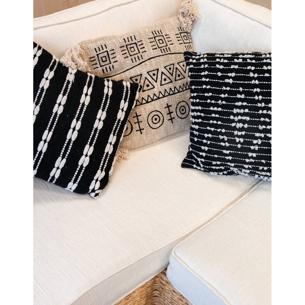 Aubry Gaspard - Coussin en jute et coton brodé - Imagen 2
