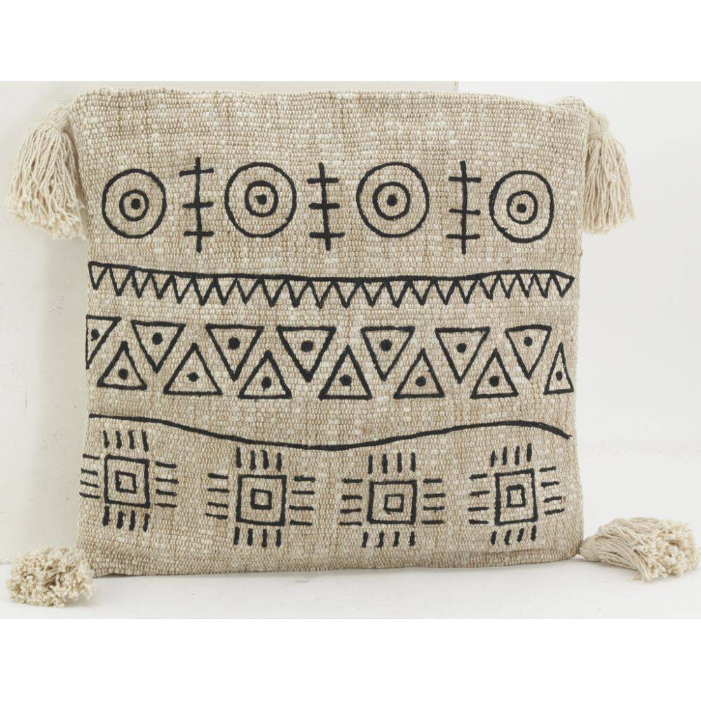 Aubry Gaspard - Coussin en jute et coton brodé - Imagen 3