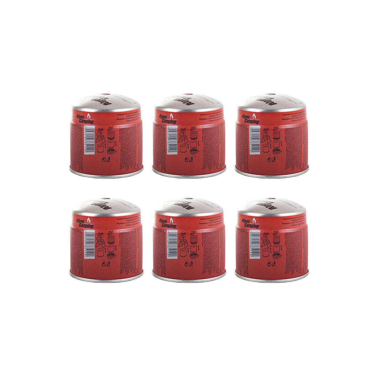 Pack de 6 Cartouches de gaz 190g Perçable Butane Propane Avec Sécurité stop-gaz ALPENTECH - Imagen 1