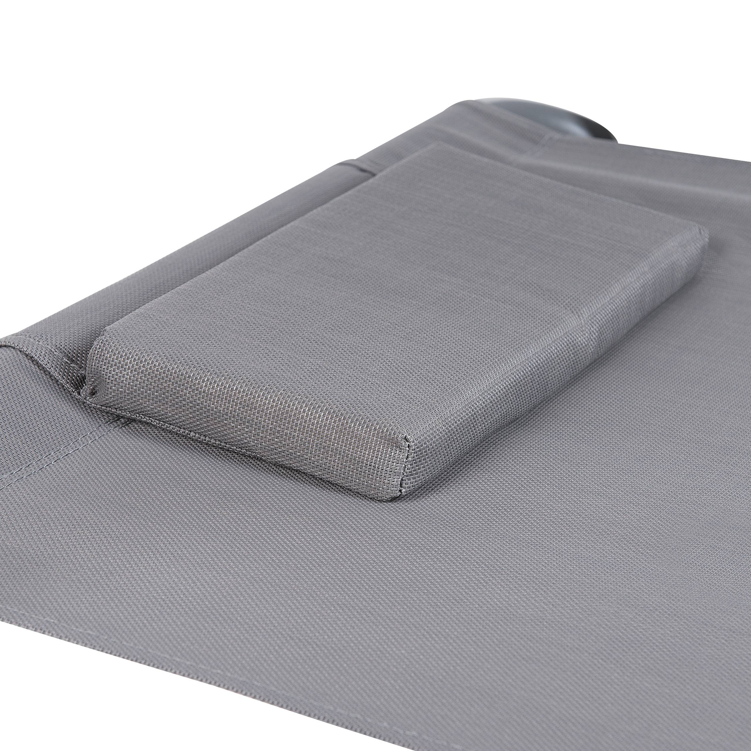 Beliani - Chaise Longue de Jardin en Acier et Tissu Gris Design Résistant et Luxueux pour Jardin ou Terrasse Moderne - Imagen 8