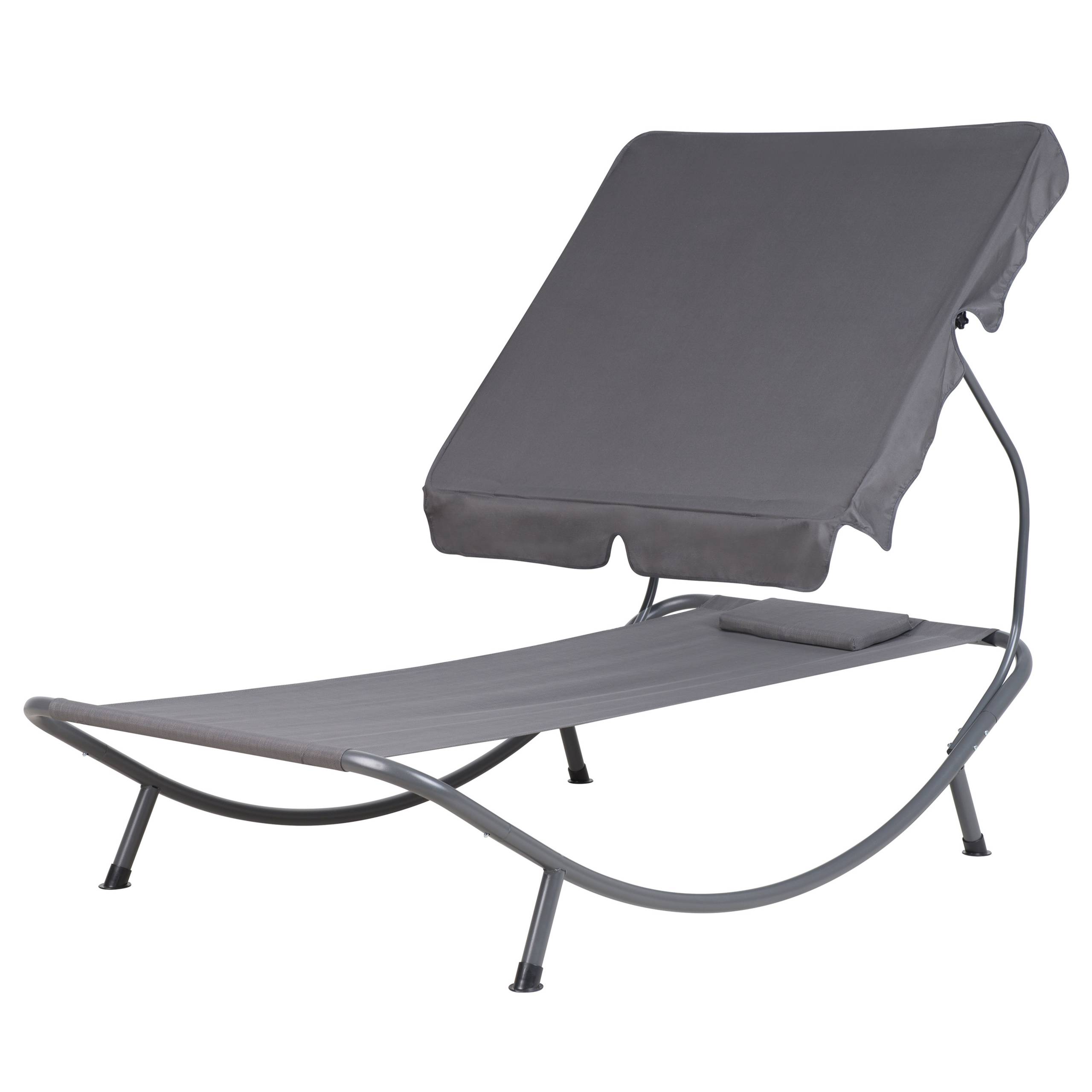 Beliani - Chaise Longue de Jardin en Acier et Tissu Gris Design Résistant et Luxueux pour Jardin ou Terrasse Moderne - Imagen 5