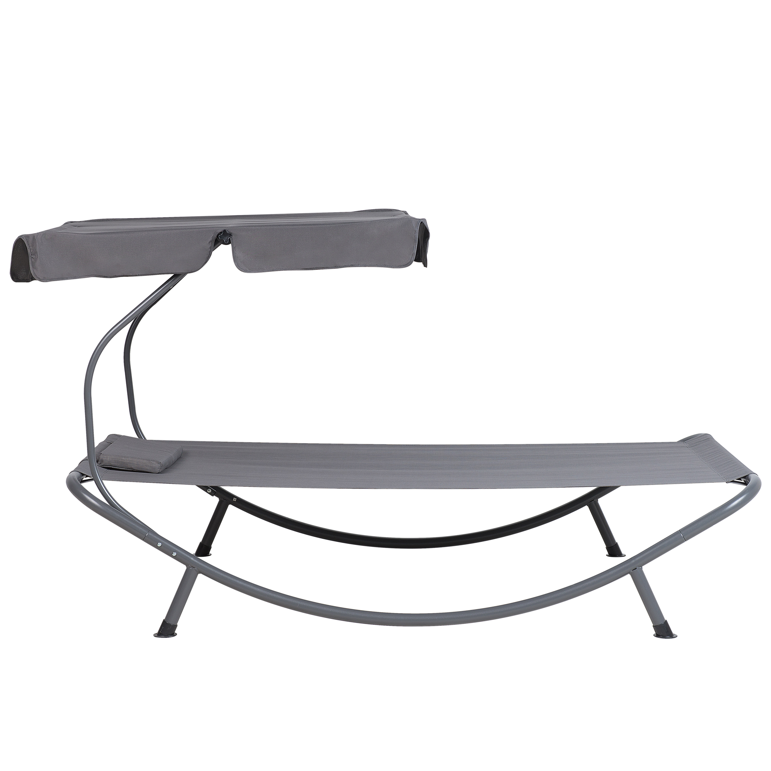 Beliani - Chaise Longue de Jardin en Acier et Tissu Gris Design Résistant et Luxueux pour Jardin ou Terrasse Moderne - Imagen 7