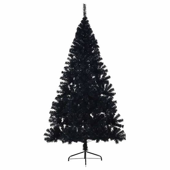 Vidaxl - Demi sapin de Noël artificiel avec support Noir 180 cm PVC vidaXL 344677 - Image 5