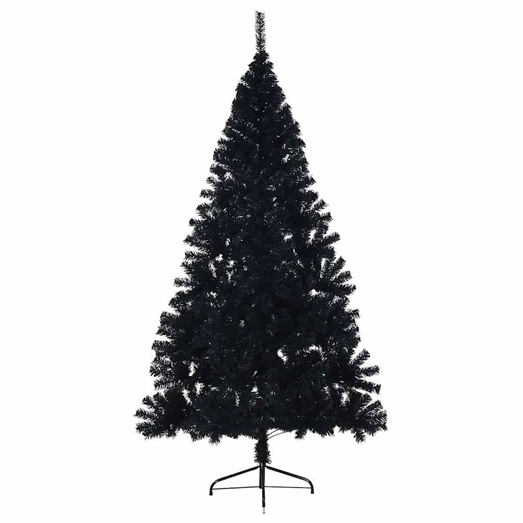 Vidaxl - Demi sapin de Noël artificiel avec support Noir 180 cm PVC vidaXL 344677 - Image 5