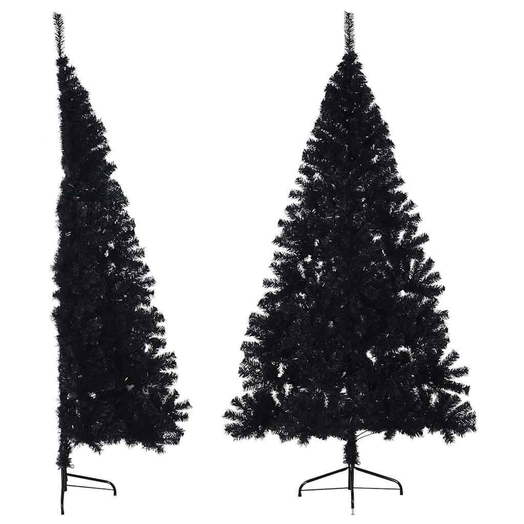 Vidaxl - Demi sapin de Noël artificiel avec support Noir 180 cm PVC vidaXL 344677 - Image 2