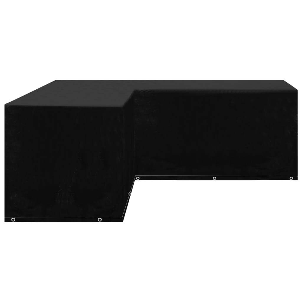 Lot de 2 Housses Salon de Jardin d'Angle en L PE Étanche Anti-UV pour Canapé d'Extérieur Noir 250x250x90cm – ComfortXL Outdoor Living - Image 3