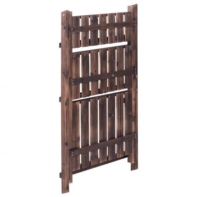 Helloshop26 - Etagère pliable pour plantes 3 niveaux en bois de sapin charge max 12kg marron - Imagen 2