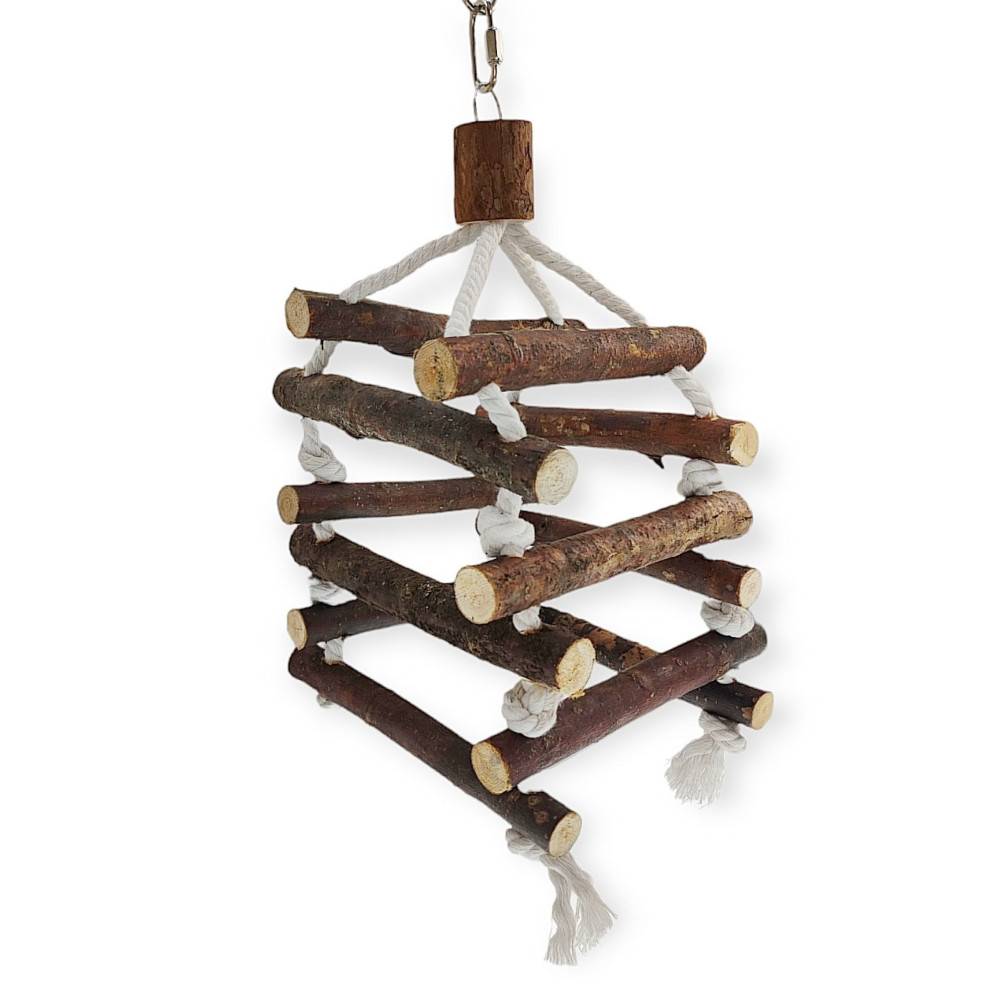 Trixie - Trixie - Tour d'échelle de corde, en bois d'écorce, 40cm, pour oiseaux. - Imagen 4