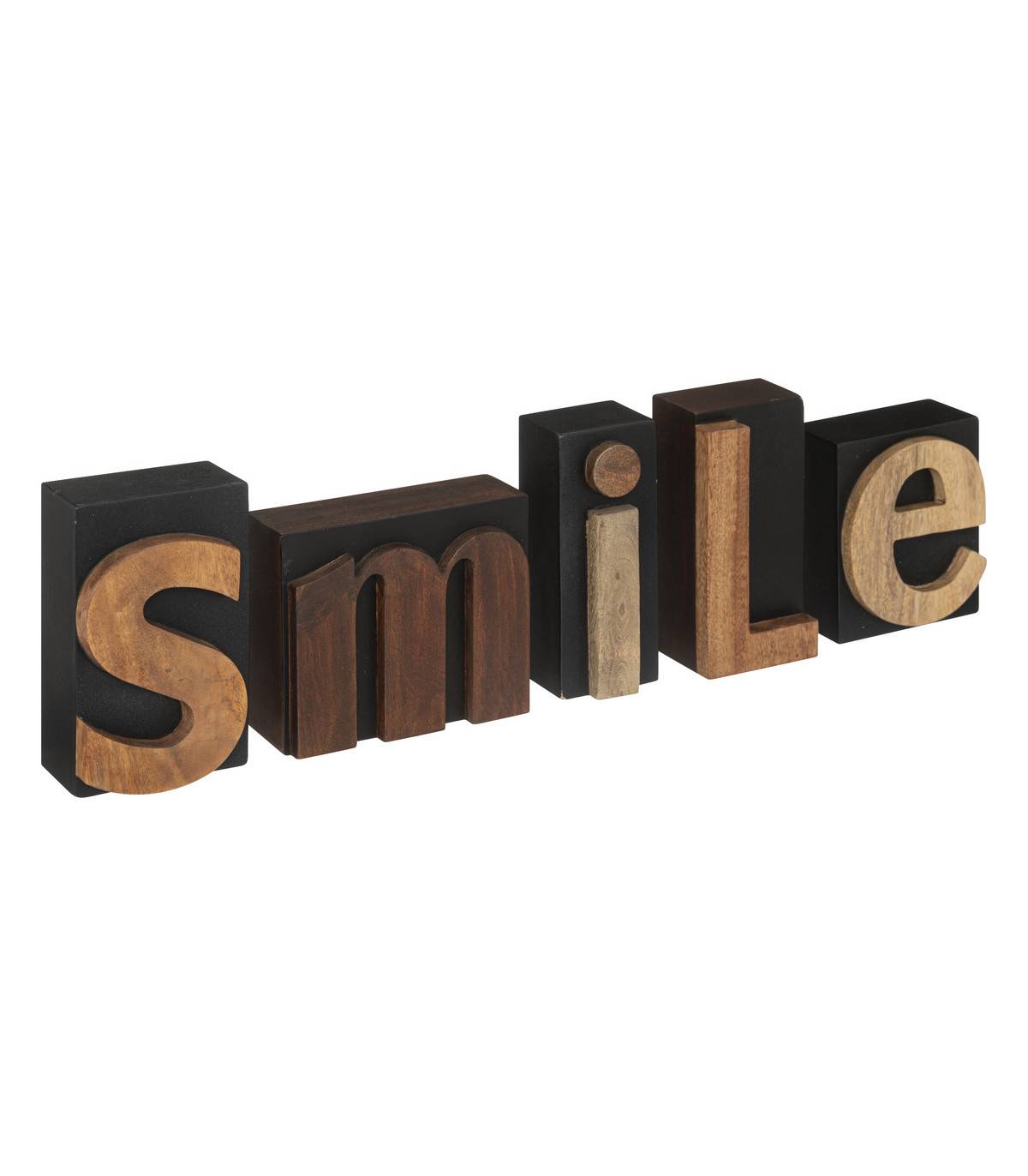 Mot déco SMILE en Bois de Manguier L 58  cm - Imagen 1