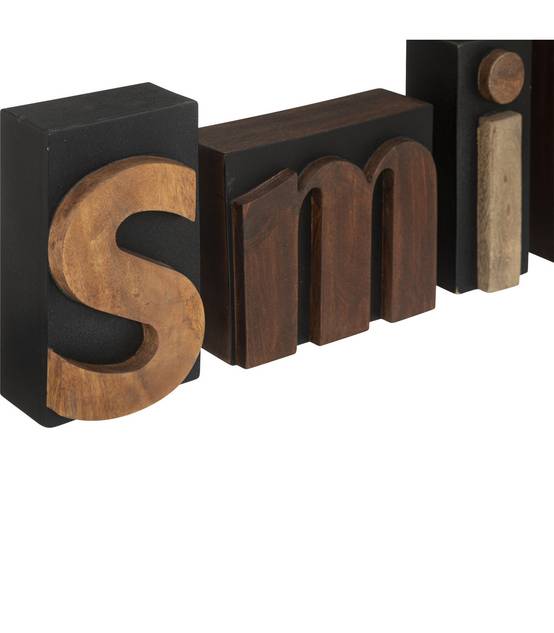 Mot déco SMILE en Bois de Manguier L 58 cm - Image 2