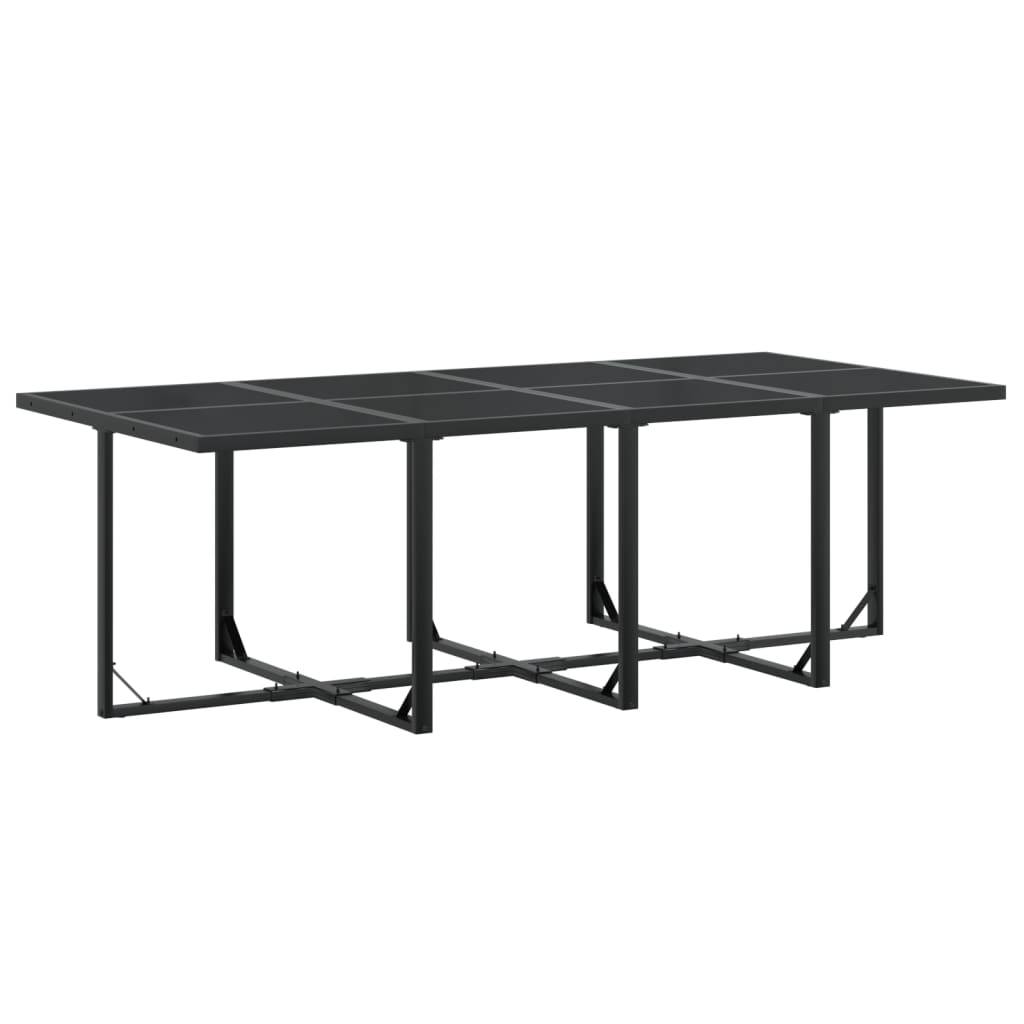 Table et Chaises de Jardin 12 Places en Textilène, Ensemble Encastrable Noir avec Table en Verre 220cm – ComfortXL Outdoor Living - Image 3