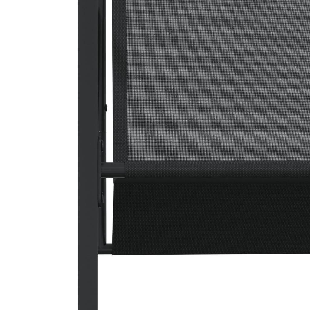 Table et Chaises de Jardin 12 Places en Textilène, Ensemble Encastrable Noir avec Table en Verre 220cm – ComfortXL Outdoor Living - Image 6