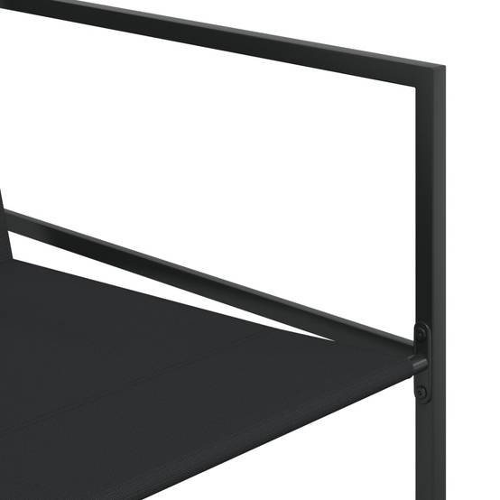 Table et Chaises de Jardin 12 Places en Textilène, Ensemble Encastrable Noir avec Table en Verre 220cm – ComfortXL Outdoor Living - Image 5