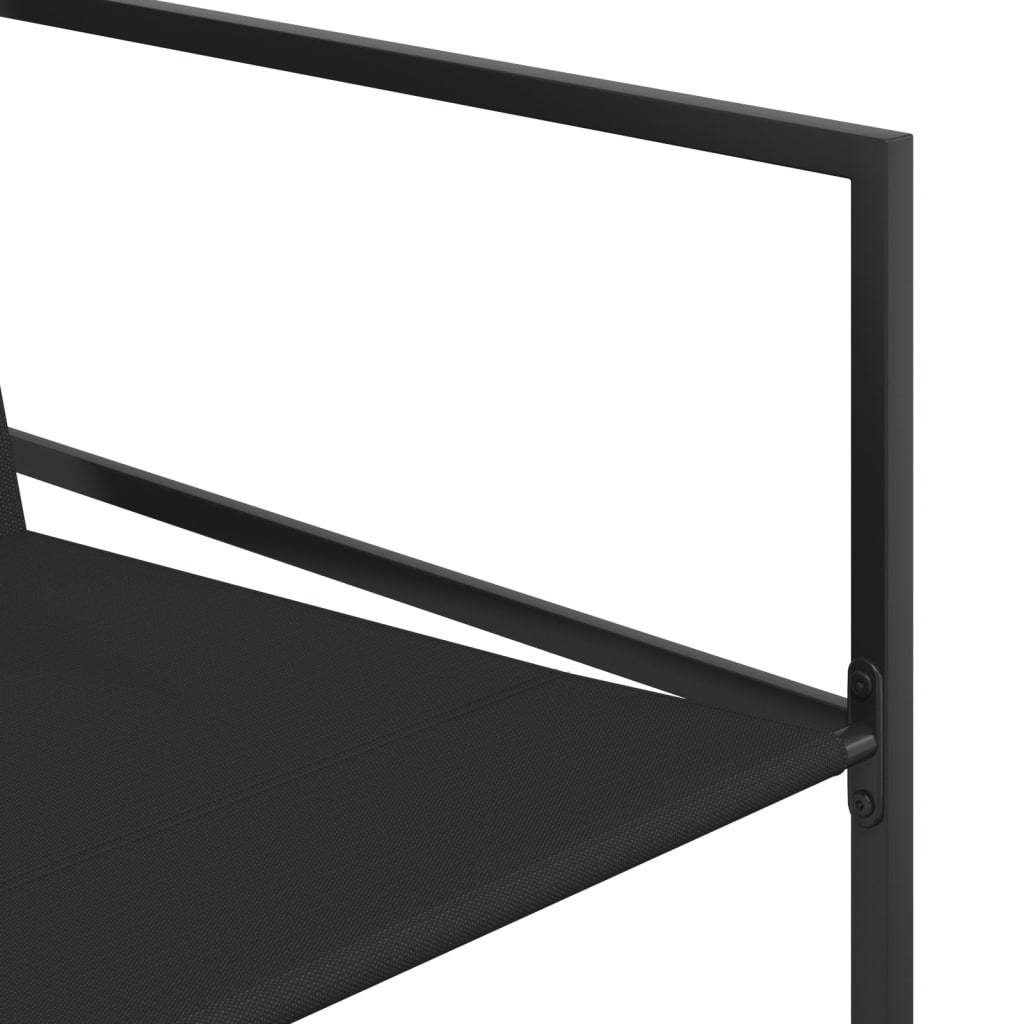 Table et Chaises de Jardin 12 Places en Textilène, Ensemble Encastrable Noir avec Table en Verre 220cm – ComfortXL Outdoor Living - Image 5