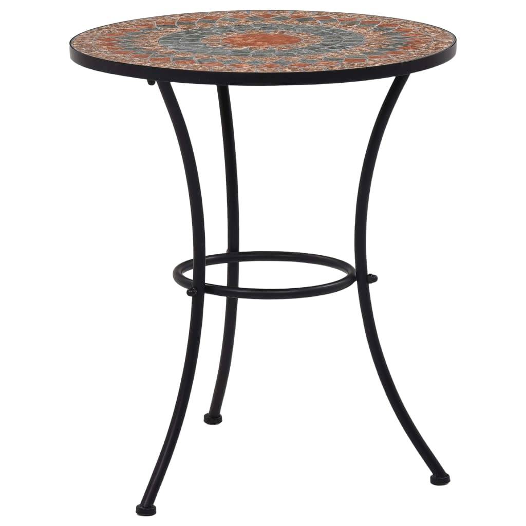Maison Chic - Table de jardin | Table de bistro mosaïque Orange/gris 60 cm Céramique - Image 2