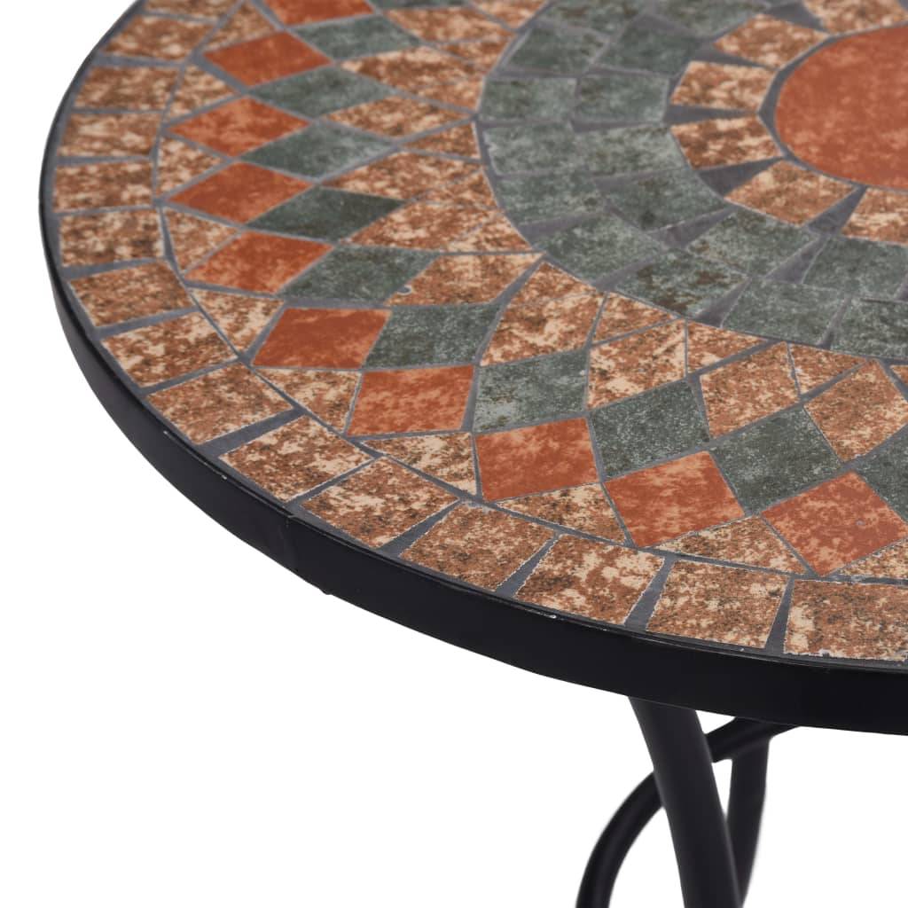Maison Chic - Table de jardin | Table de bistro mosaïque Orange/gris 60 cm Céramique - Image 4